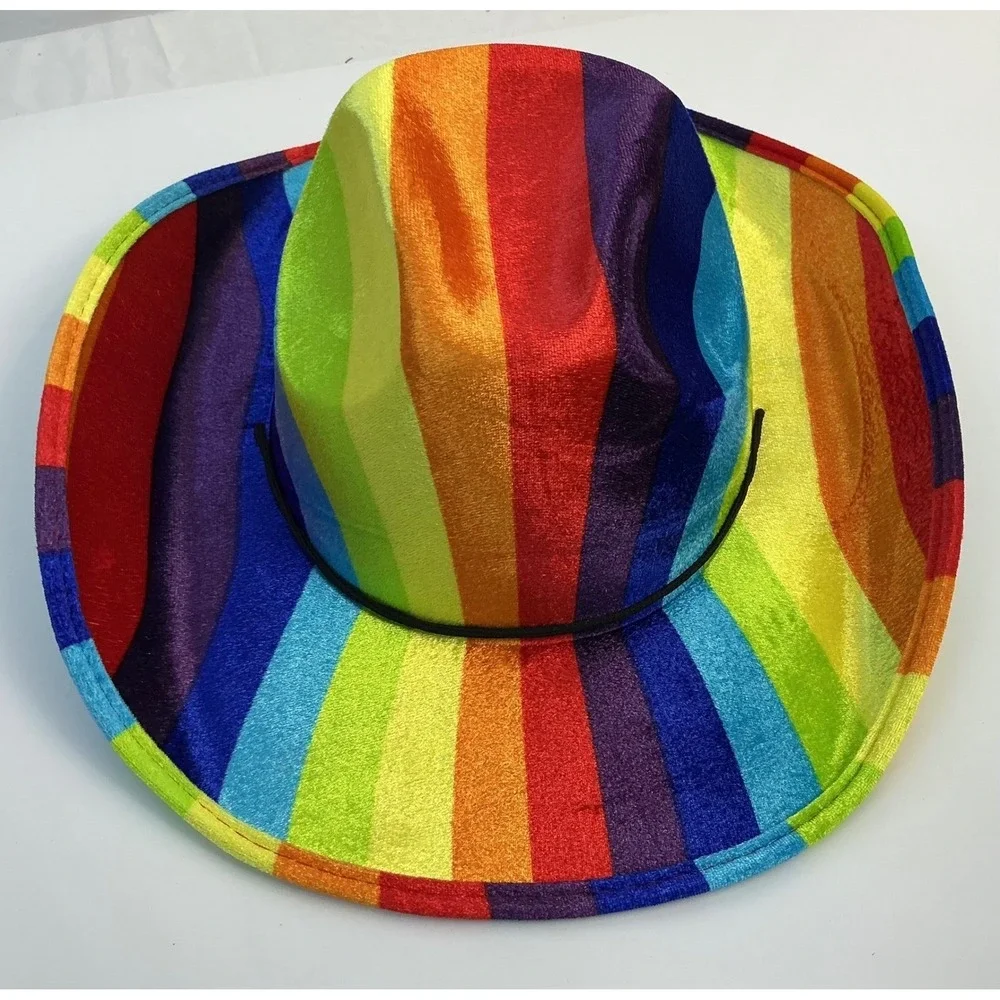 Rainbow‎ Cowboy Hat Costume Accessory Adult Western Pride Party Headwear